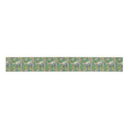 Native Bush Blooms Summer Green Ripsband