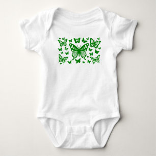 Native Butterfly Dance in Green Baby Strampler
