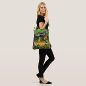 Native Butterfly Weed & Hummingbird Garden Tote Tasche (Am Model)