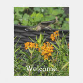 Native Butterfly Weed & Hummingbird Throw Fleecedecke (Vorderseite)