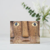 Native Carved Face Postkarte (Stehend Vorderseite)