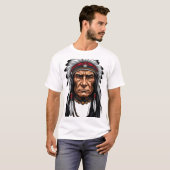 Native Chief Face Illustration T-Shirt (Vorne ganz)