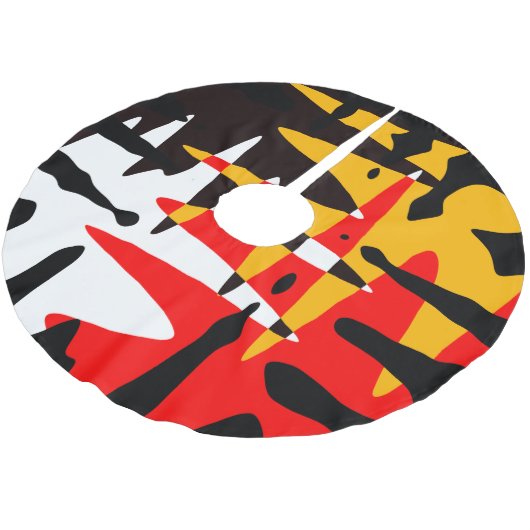 Native Christmas Tree Skirt Tribal 4 Nations Decke Polyester Weihnachtsbaumdecke (Schrägansicht)