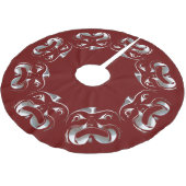 Native Christmas Tree Skirt Tribal Haida Deco Polyester Weihnachtsbaumdecke (Schrägansicht)