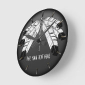 Native Clock Custom First Nation Stamm Wall Clock Runde Wanduhr (Winkel)