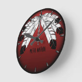 Native Clock Custom First Nation Stamm Wall Clock Runde Wanduhr (Winkel)