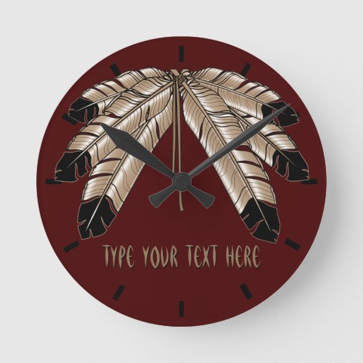 Native Clock Custom First Nation Stamm Wall Clock Runde Wanduhr (Vorderseite)