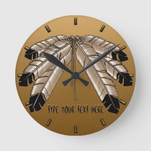 Native Clock Custom First Nation Stamm Wall Clock Runde Wanduhr