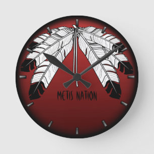 Native Clock Custom First Nation Tribe Wall Clock Runde Wanduhr