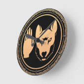 Native Clock Custom First Nation Wolf Wall Clock Runde Wanduhr (Winkel)