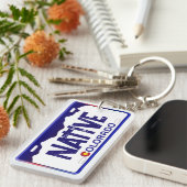 Native Colorado blauer Nummernschild Schlüsselanhä Schlüsselanhänger (Vorderseite rechts)