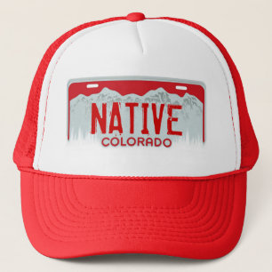 Native Colorado roter Nummernschild Souvenirhut Truckerkappe
