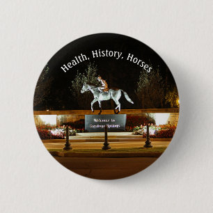 Native Dancer Horse Statue Saratoga Button Button