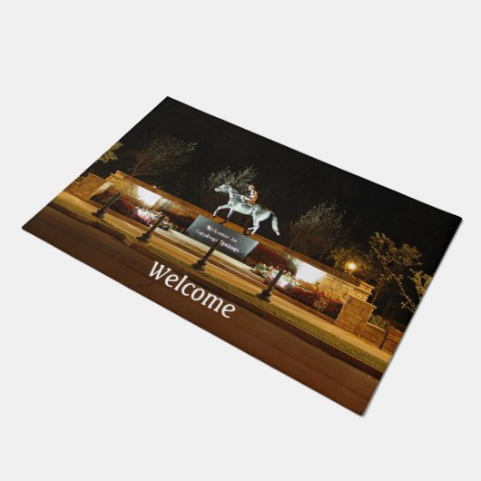 Native Dancer Horse Statue Saratoga Door Mat Fußmatte (Schrägansicht)