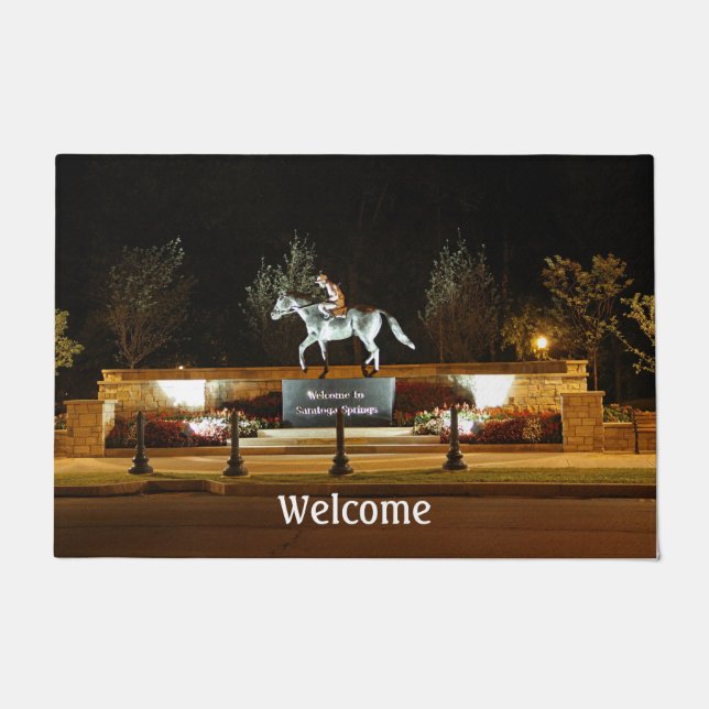 Native Dancer Horse Statue Saratoga Door Mat Fußmatte (Vorderseite)