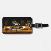 Native Dancer Horse Statue Saratoga Gepäckmarke Gepäckanhänger (Vorderseite horizontal)