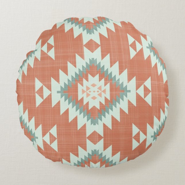 Native Desert Round Pillow Rundes Kissen (Vorderseite)
