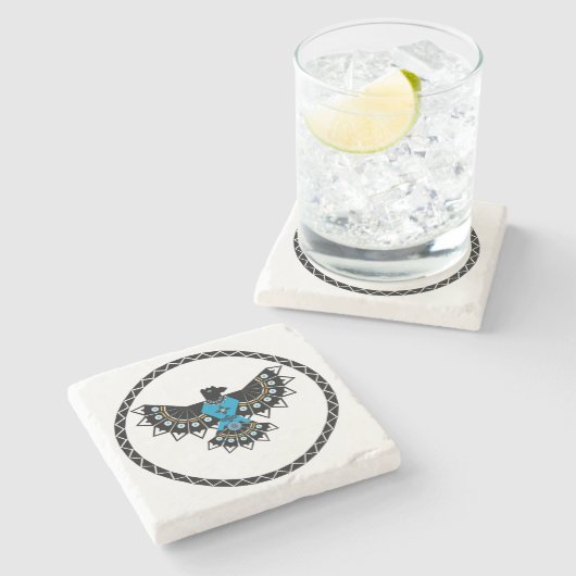 Native Eagle Stone Untersetzer (Seitenansicht)