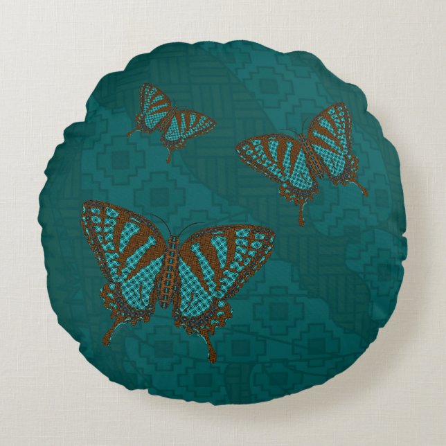 Native Frack Round Pillow Rundes Kissen (Vorderseite)