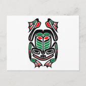 Native Haida Art Frog - schwarz auf weiß Postkarte (Vorderseite)