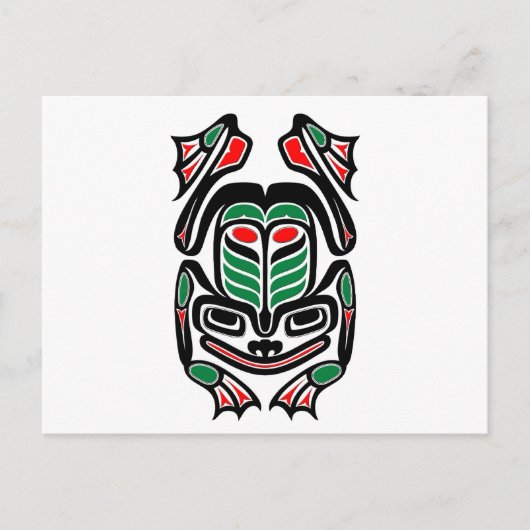 Native Haida Art Frog - schwarz auf weiß Postkarte (Vorderseite)