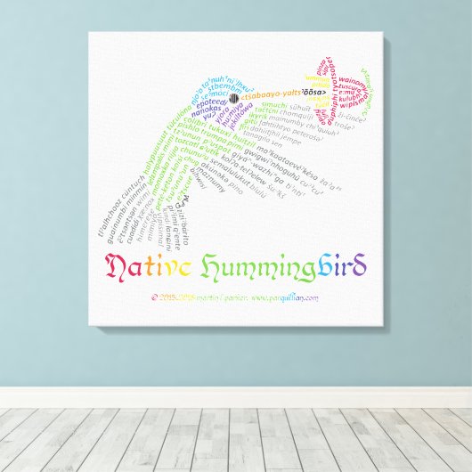 Native Hummingbird Canvas Print Leinwanddruck (Insitu (Holzboden))
