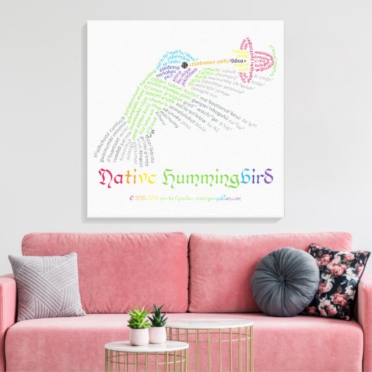 Native Hummingbird Canvas Print Leinwanddruck (Insitu (Wohnzimmer))