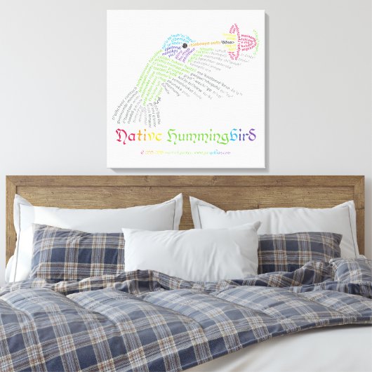 Native Hummingbird Canvas Print Leinwanddruck (Insitu (Schlafzimmer))
