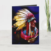 Native "Hunkpapa Chief" Folded Greeting Card Karte (Vorderseite)
