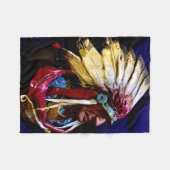Native " Hunkpapa Chief" original art Fleecedecke (Vorderseite (Horizontal))