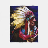 Native " Hunkpapa Chief" original art Fleecedecke (Vorderseite)