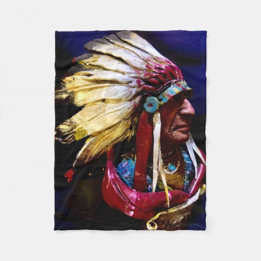 Native " Hunkpapa Chief" original art Fleecedecke (Vorderseite)