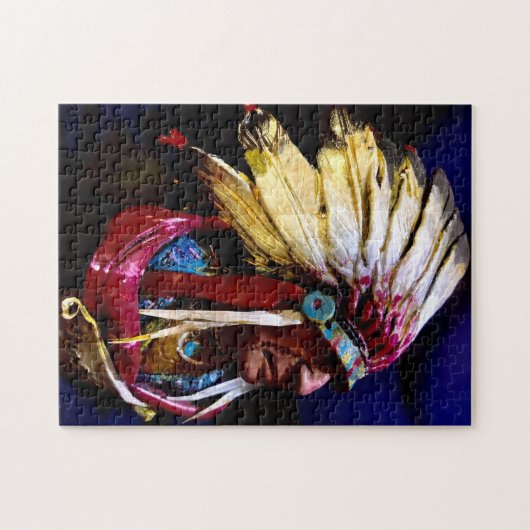 Native "Hunkpapa Chief" rare original art Puzzle (Horizontal)