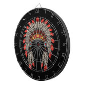 “Native Indian Chief Headdress” Dart Board Dartscheibe (Vorderseite rechts)
