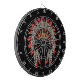 “Native Indian Chief Headdress” Dart Board Dartscheibe (Vorderseite Links)