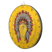 “Native Indian Chief Headdress” Dart Board Dartscheibe (Vorderseite rechts)