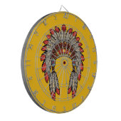 “Native Indian Chief Headdress” Dart Board Dartscheibe (Vorderseite Links)