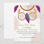 Native Inspired Dreamcatcher Wedding Save the Date (Vorne/Hinten)