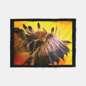 Native Kiowa "Morning sky" original art Fleecedecke (Vorderseite (Horizontal))