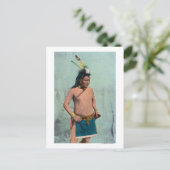 Native Man nannte Lone Elk Postkarte (Stehend Vorderseite)