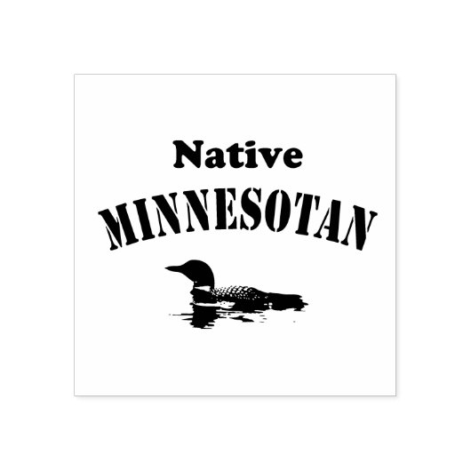 Native Minnesotan mit Loon Gummistempel (Prägung)