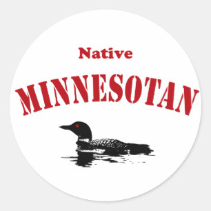 Native Minnesotan Runder Aufkleber