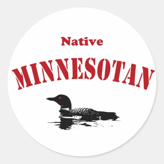 Native Minnesotan Runder Aufkleber (Vorderseite)