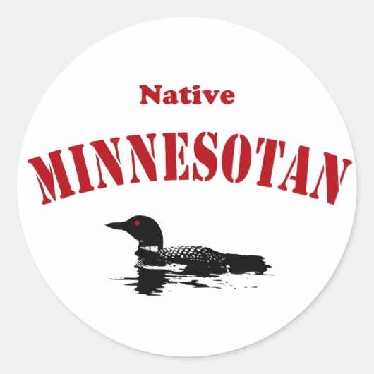 Native Minnesotan Runder Aufkleber (Vorderseite)