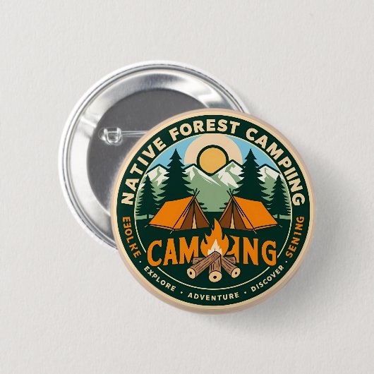 Native Mountain Camping Button (Vorne & Hinten)