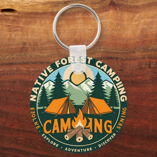 Native Mountain Camping Schlüsselanhänger (Rückseite)