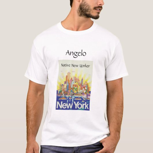 Native New Yorker Manhattan Skyline T-Shirt (Vorderseite)