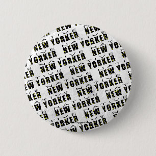 Native New Yorker Pattern Button