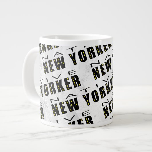 Native New Yorker Pattern Jumbo-Tasse (Vorderseite Links)