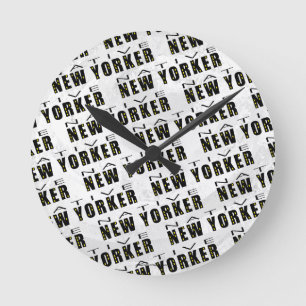 Native New Yorker Pattern Runde Wanduhr